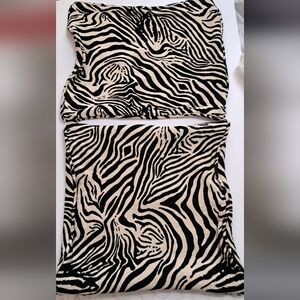 Set of (2) Zebra print pillow covers